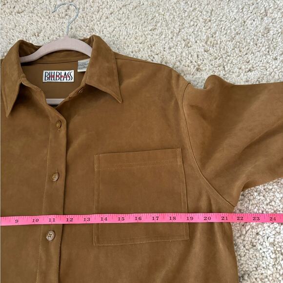 Vintage Bill Blass Faux Suede Button Down Long Sleeve Shacket Medium - Picture 7 of 8
